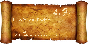 Lukács Fodor névjegykártya
