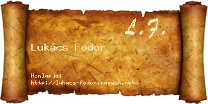 Lukács Fodor névjegykártya