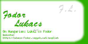 fodor lukacs business card